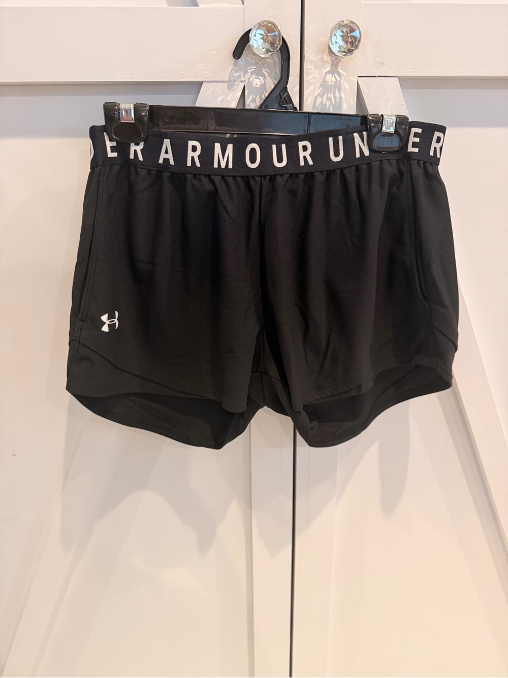 Under Armour Black Athletic Run Shorts with Branded Waistband